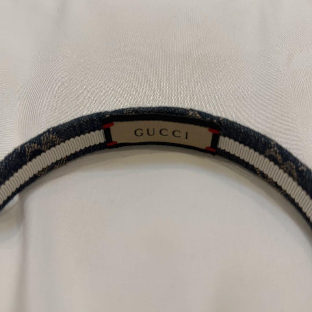 GUCCI デニムカチューシャ　ブルー