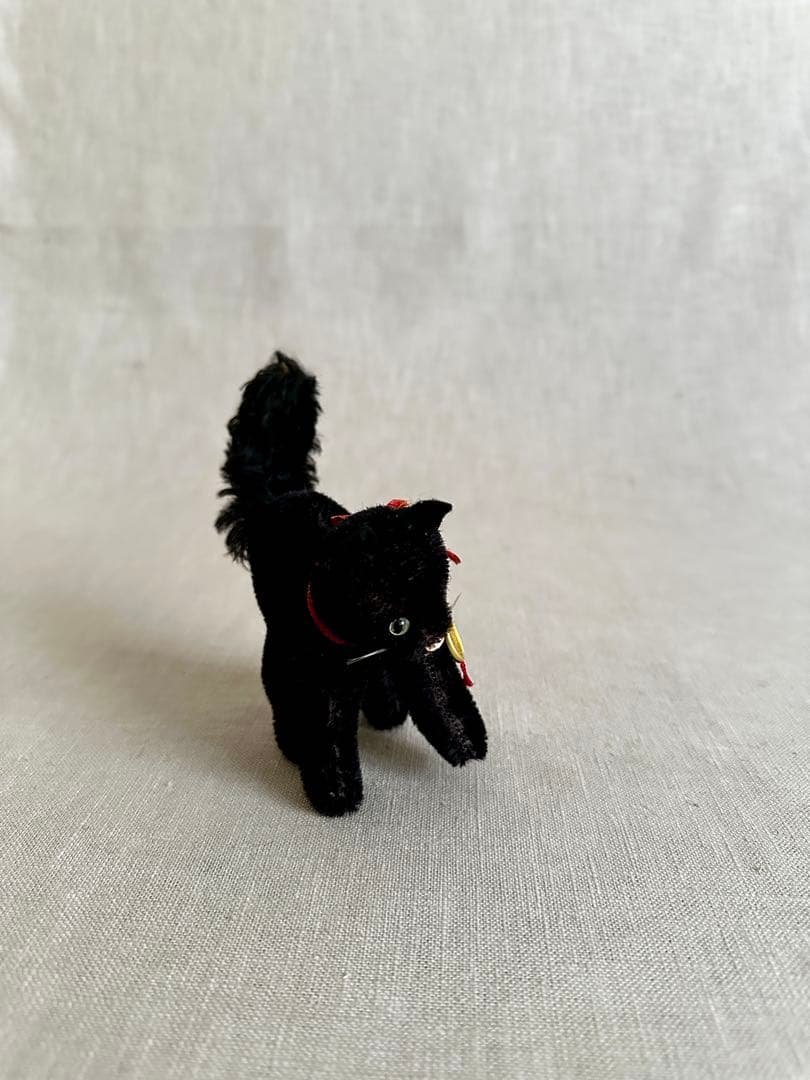 ヘルマン　ブラックキャット　ヴィンテージ　ぬいぐるみ　コレクター　置物　西ドイツ