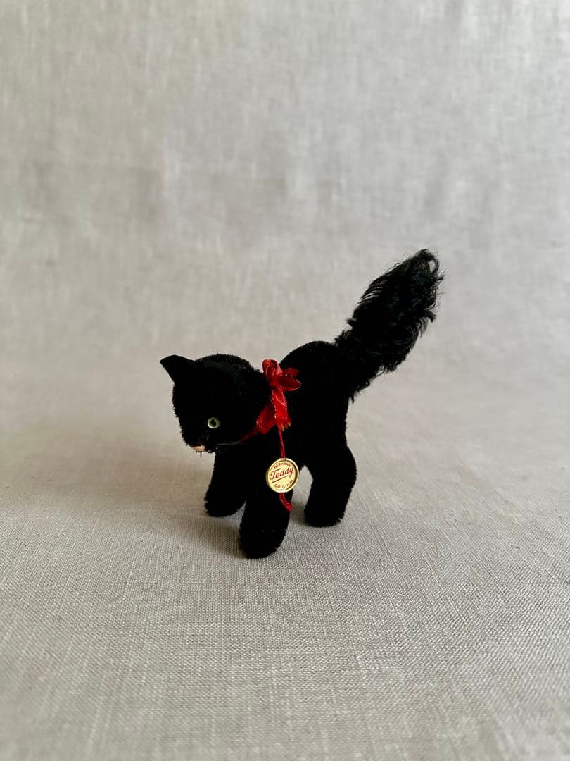 ヘルマン　ブラックキャット　ヴィンテージ　ぬいぐるみ　コレクター　置物　西ドイツ