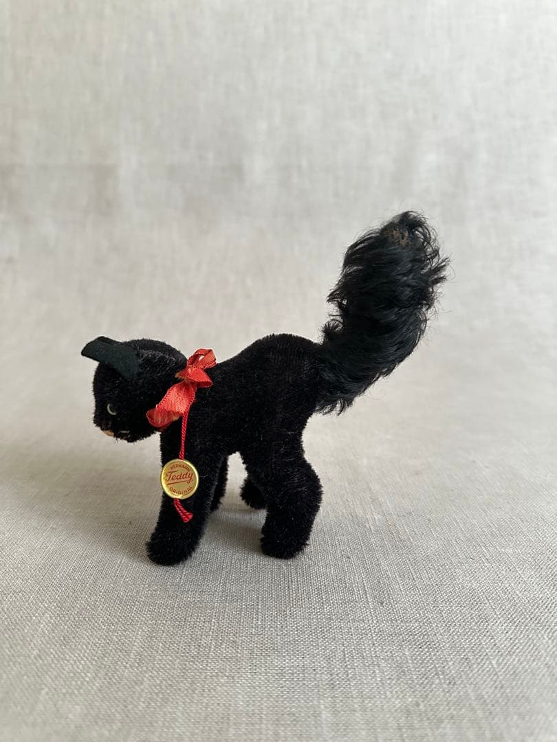 ヘルマン　ブラックキャット　ヴィンテージ　ぬいぐるみ　コレクター　置物　西ドイツ