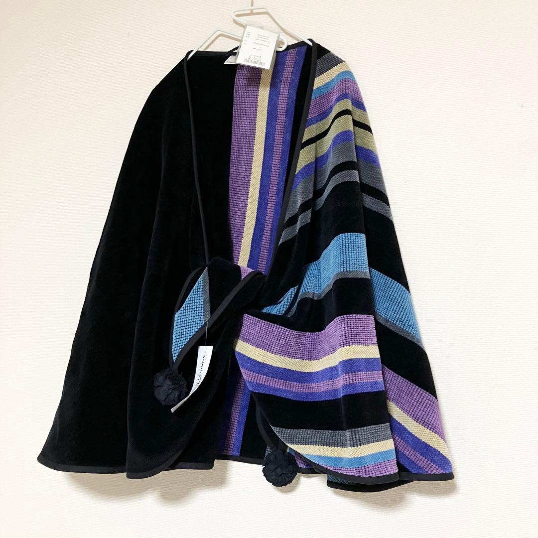 新品　希少ANNIKKI KARVINENコットン　厚手　ケープ　ストール　上質