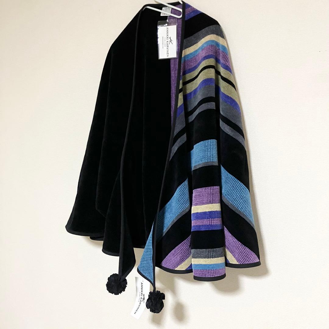 新品　希少ANNIKKI KARVINENコットン　厚手　ケープ　ストール　上質