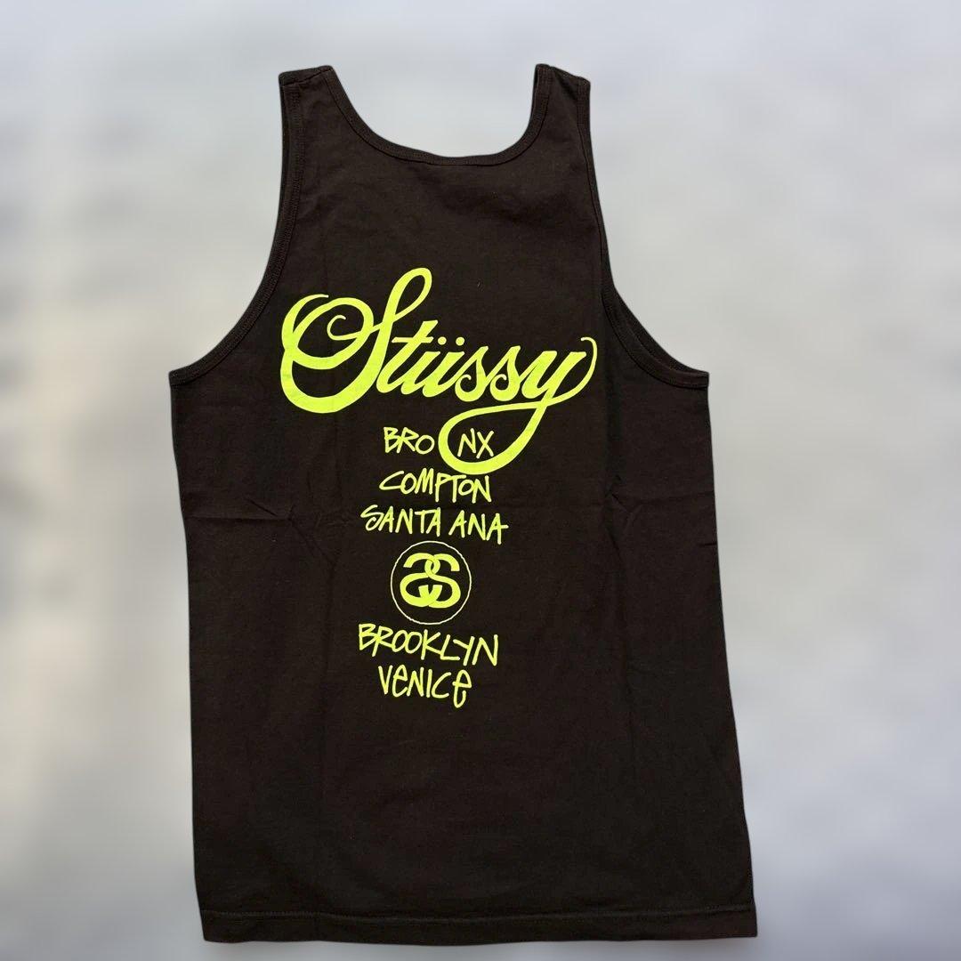 Stussy ブラック タンクトップ Mサイズ ワールドツアー