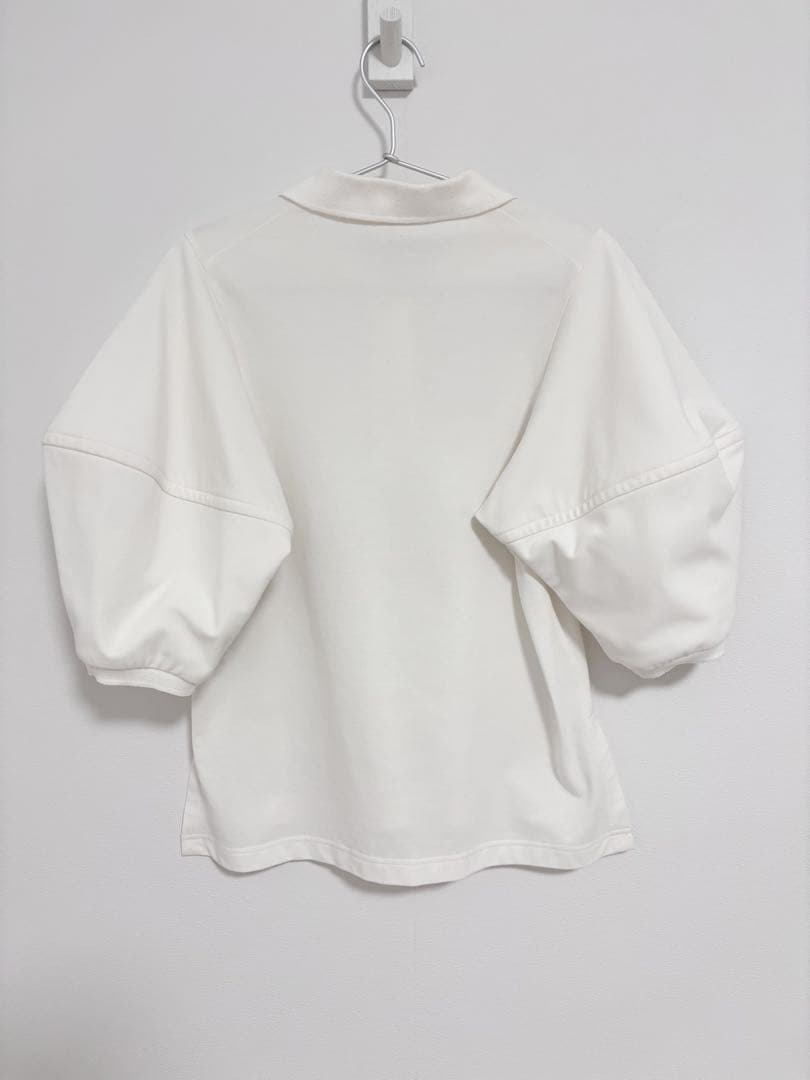 美品ENFÖLD エンフォルド ストレッチカノコ 立体スリーブポロシャツ