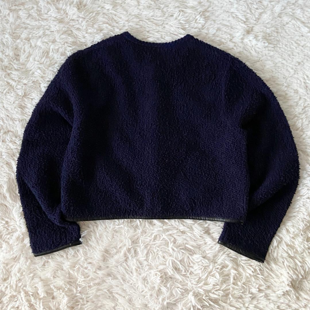 美品　MACPHEE　マカフィー　ウール　パイピング クルーネックカーディガン