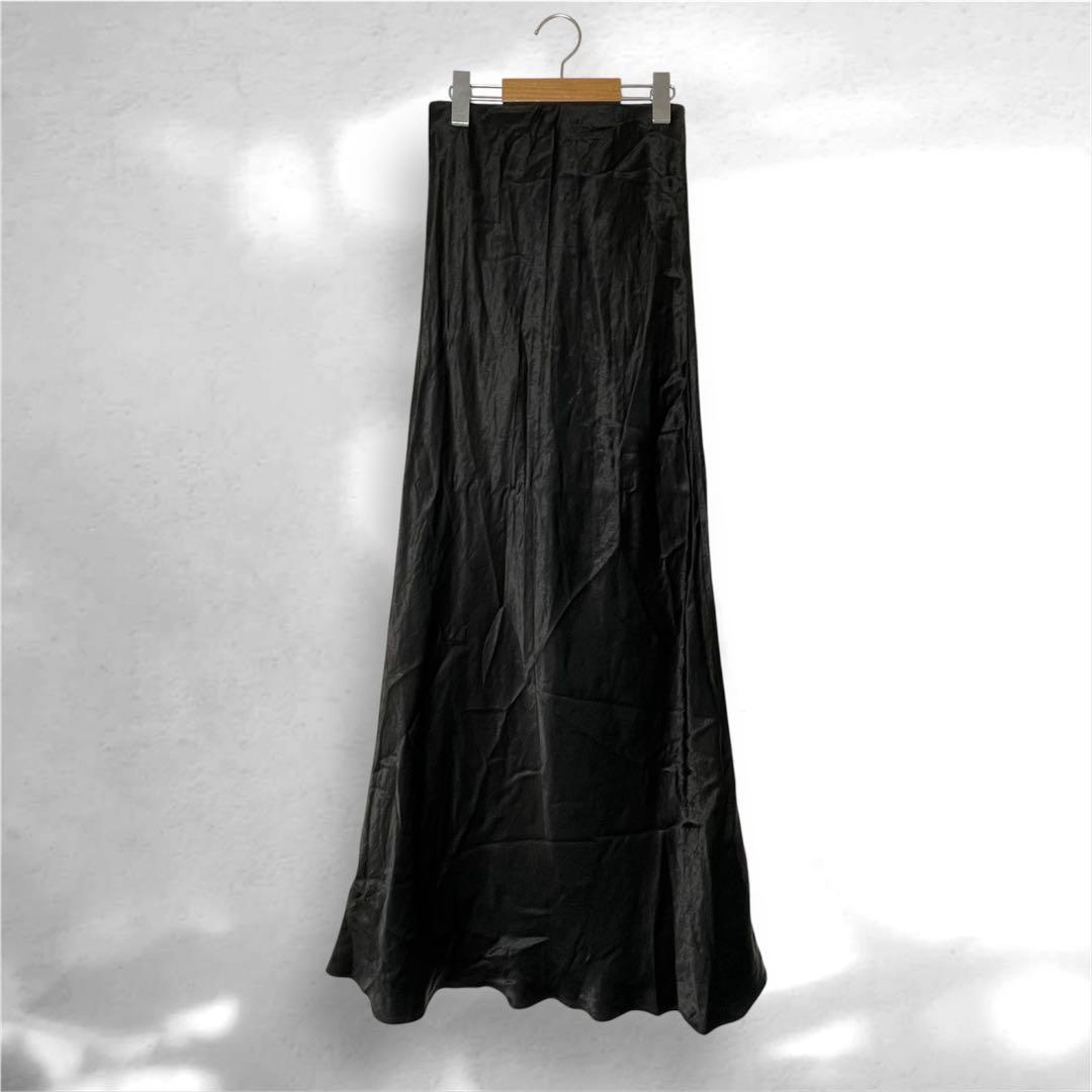 ENOF ace long skirt Mサイズ ブラック アセテート100%