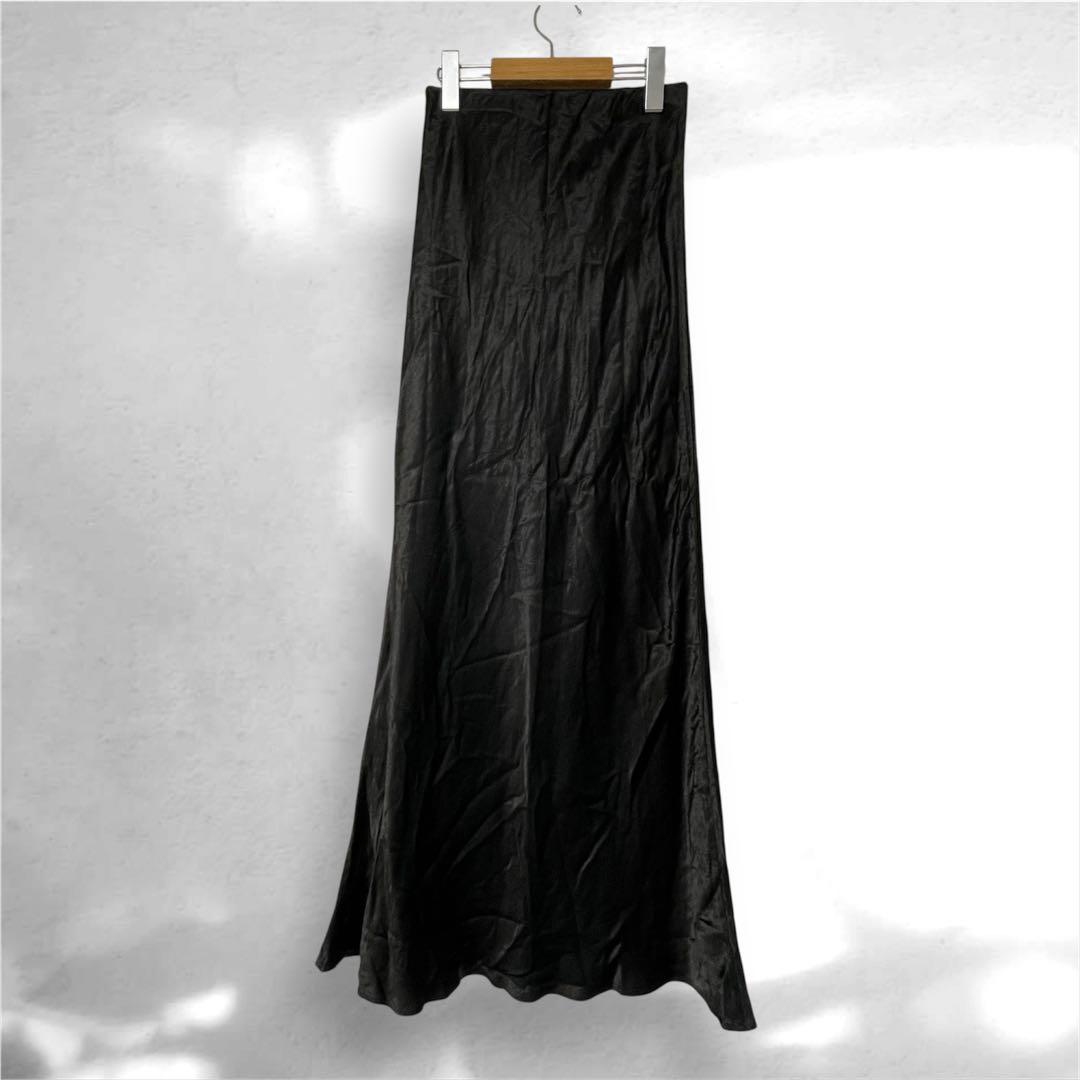 ENOF ace long skirt Mサイズ ブラック アセテート100%