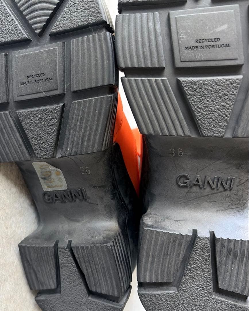 未使用級 GANNI ガニー サイドゴアブーツ ラバー 厚底 36 チェルシー