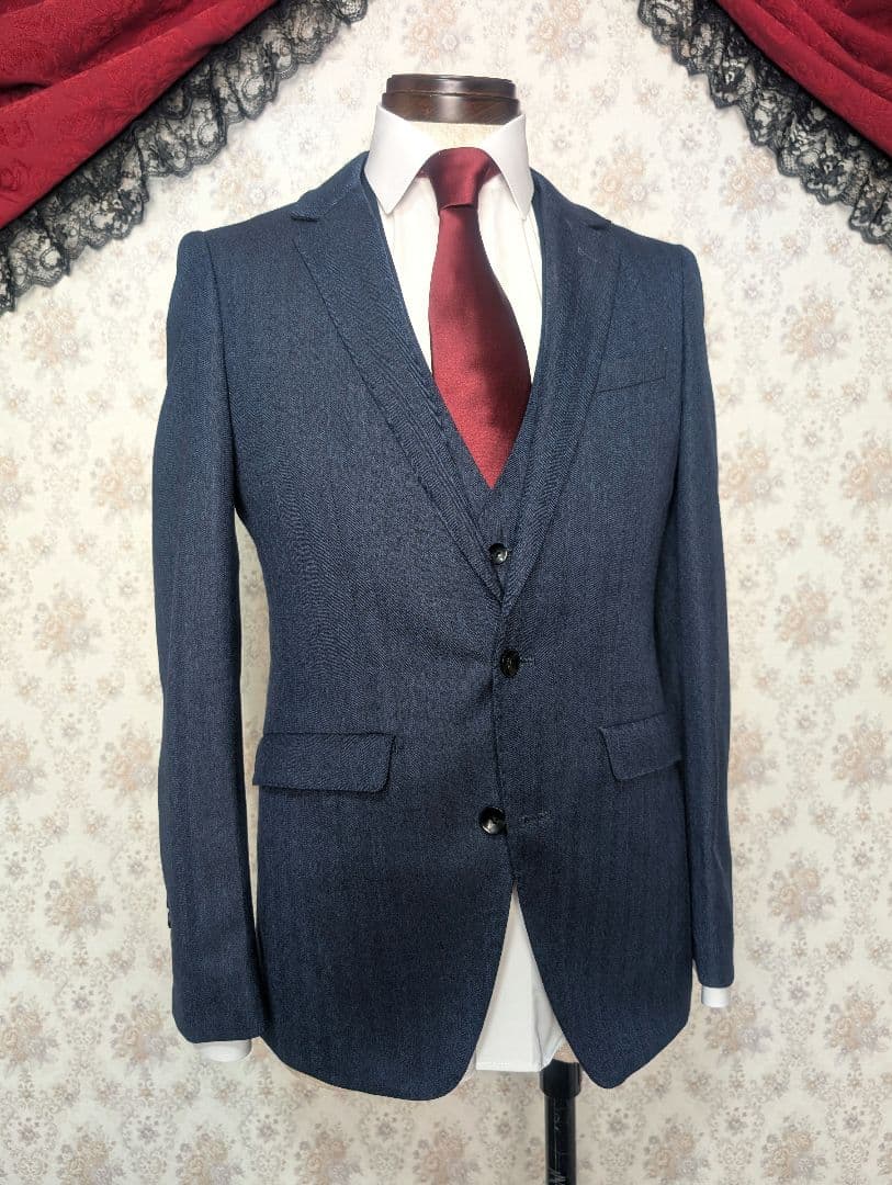 【極美品】スーツセレクト スリーピース スーツ A4