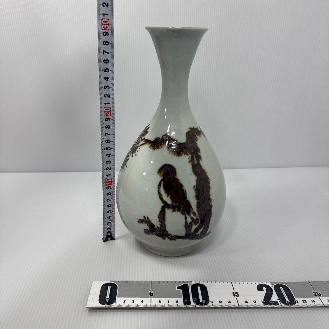 水広陶窯 白磁 鉄絵 徳利 一輪挿し 華道具 花器 花瓶