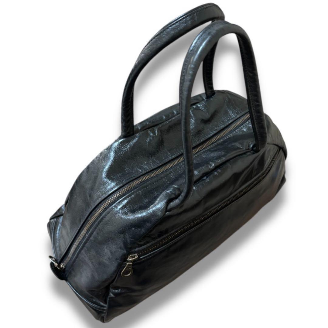 【美品】ジャスエムビーJas-M.B★スモールトラベラーボストンバッグ★本革★黒