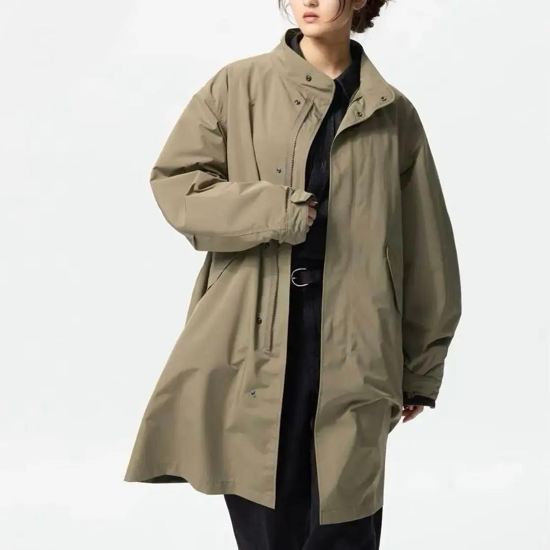 新品 UNIQLO ユニクロ ウィンドプルーフ2WAYコート ブラウン S