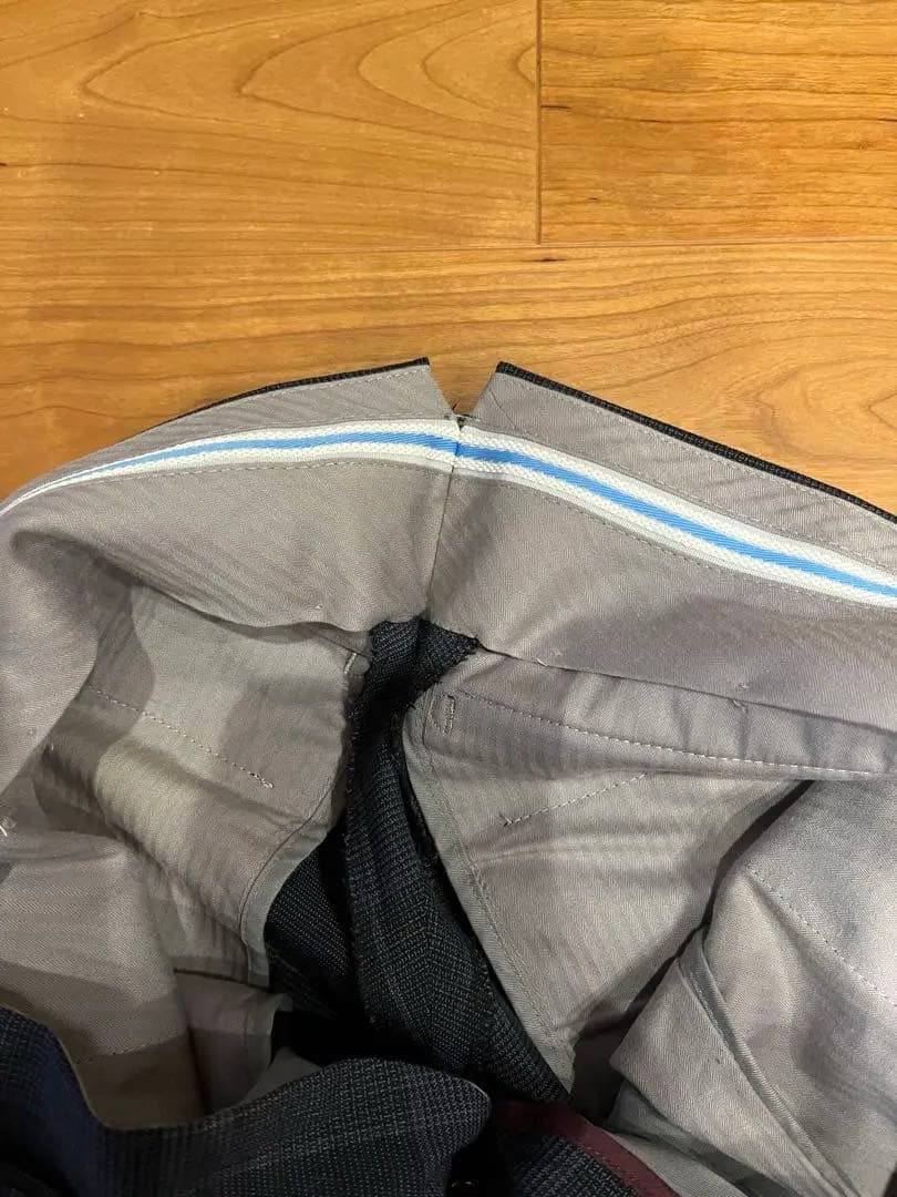 azabu tailor スーツ42A ネイビーチェック