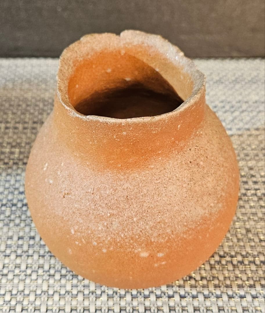 草木窯　竹廣泰介 作 　掌壺　壺　花入　花生 オブジェ　共箱　共布　未使用品❗