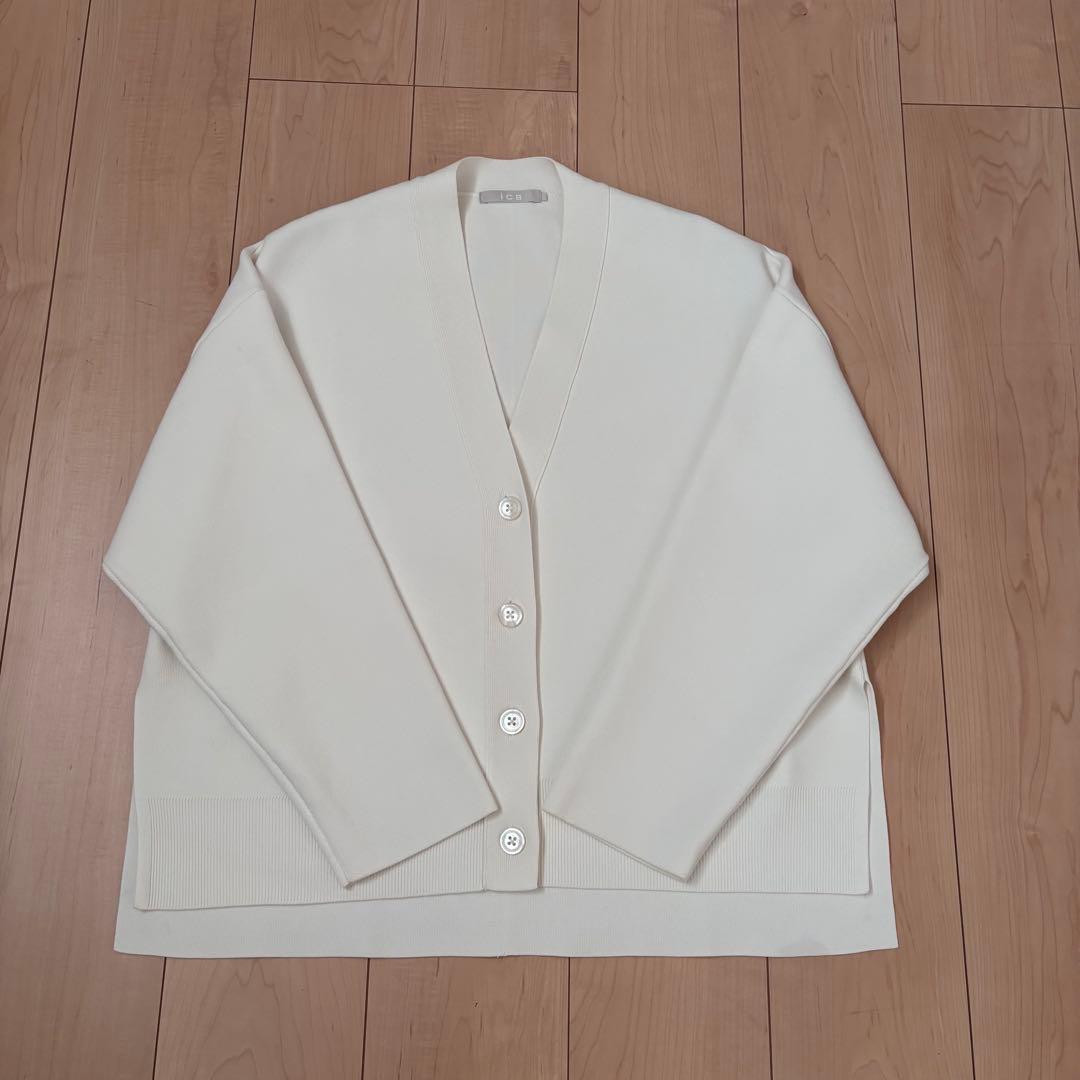 完売　ICB　シルケットコットンスムース ニット カーディガン　Sサイズ