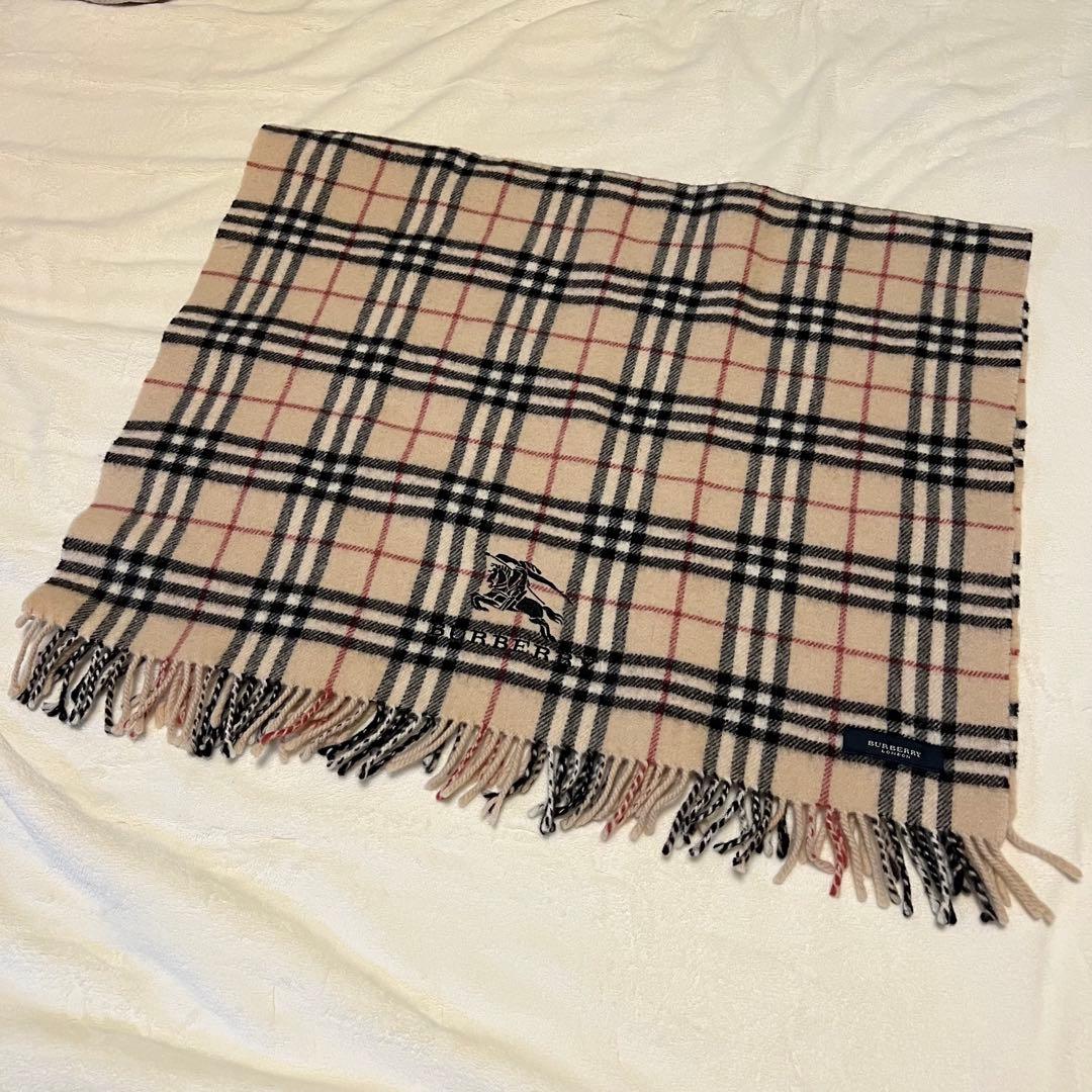 美品 Burberry バーバリー ノバチェック マフラー ストール 膝掛け