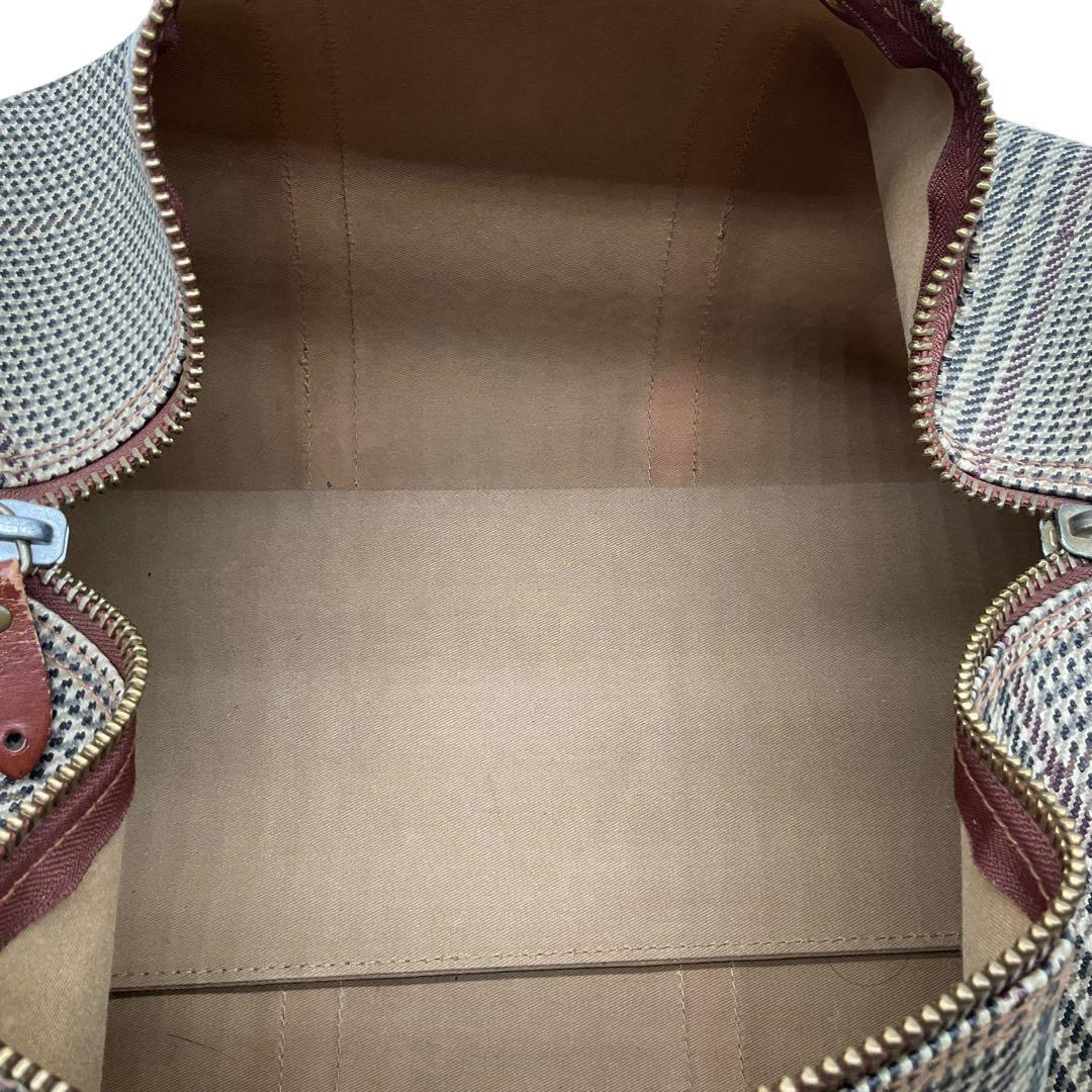 美品 ポロラルフローレン 2way ボストンバッグ 千鳥柄 PVC レザー 旅行