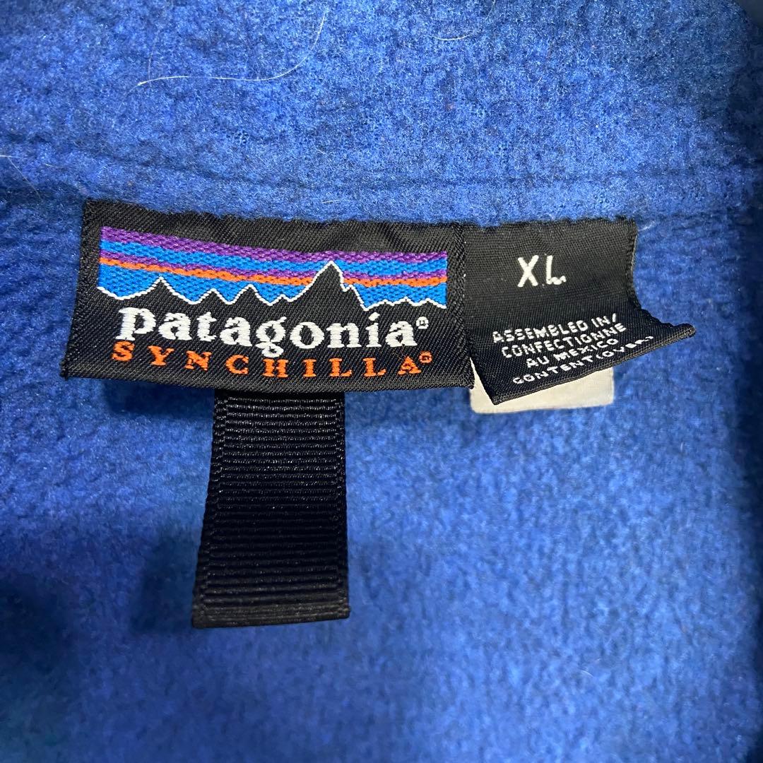 90s☆patagonia☆シンチラハーフジップフリース☆メキシコ製☆青☆XL