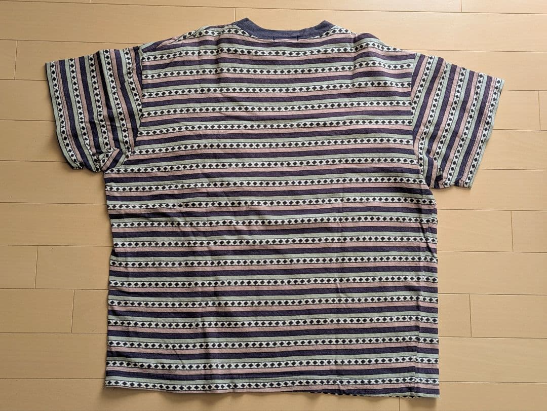 激レア 80s初期黒タグ STUSSY 総柄ポケットTシャツ USA製 サイズL