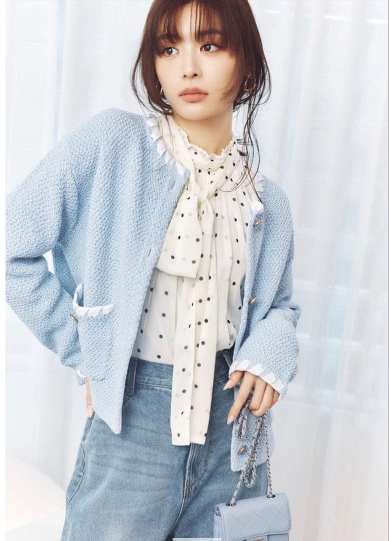 美品 マイストラーダ ブークレニットジャケットArpege story ブルー