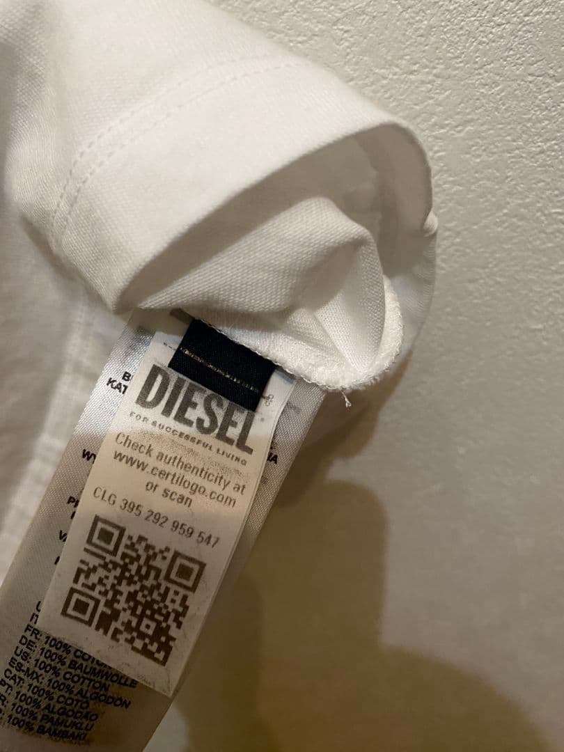 DIESEL メタリックロゴ Tシャツ ホワイト