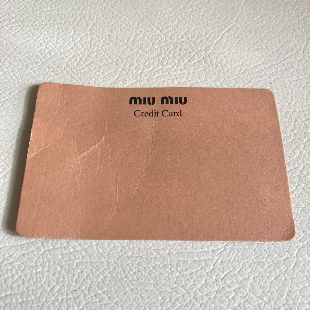 RFID搭載 MIUMIU 3つ折り財布 マテラッセ ロゴ レザー ピンク