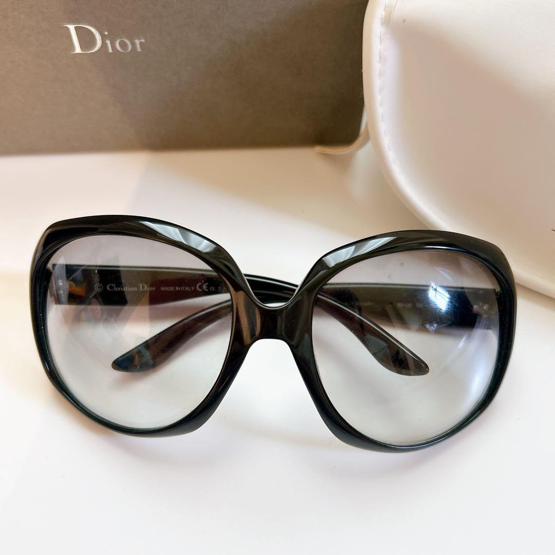 クリスチャンディオール Dior サングラス　GLOSSY ブラック　大ぶり