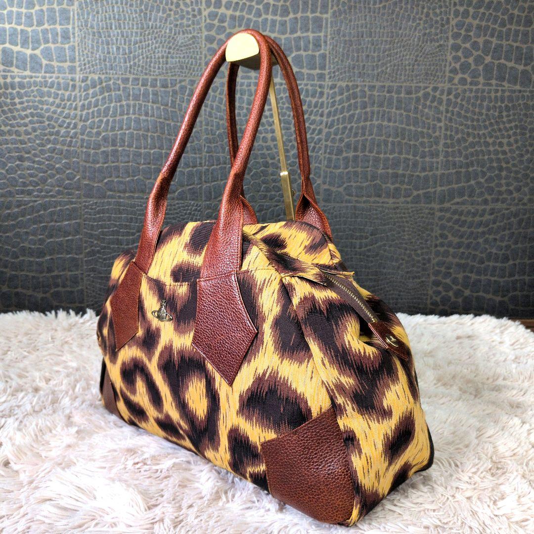 Vivienne Westwood レオパードボストンバッグ オーブ