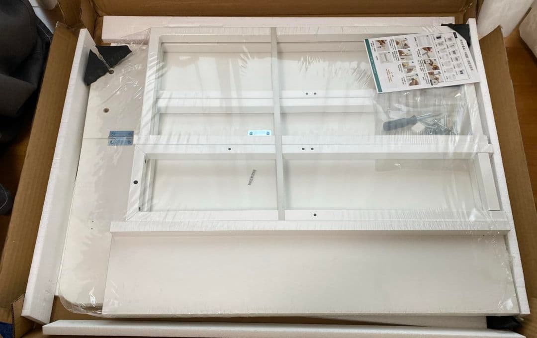 ホワイト ベージュ 折りたたみ式パソコンデスク幅100×奥行58×高さ75cm
