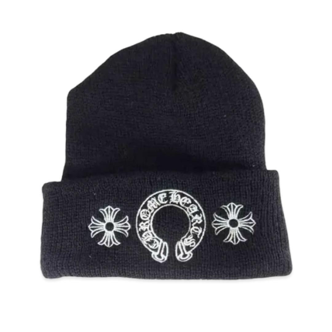 【新品】CHROME HEARTS ニット帽 ビーニー ブラック