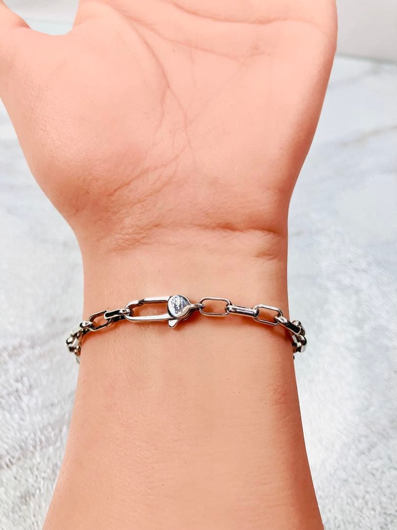 【超美品】GUCCI レクタングル チェーン ブレスレット 男女兼用　SV925