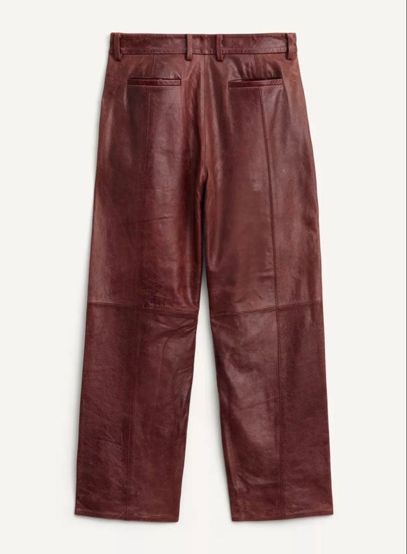 ZARA LIMITED EDITION レザースーツトラウザーズ ブラウン