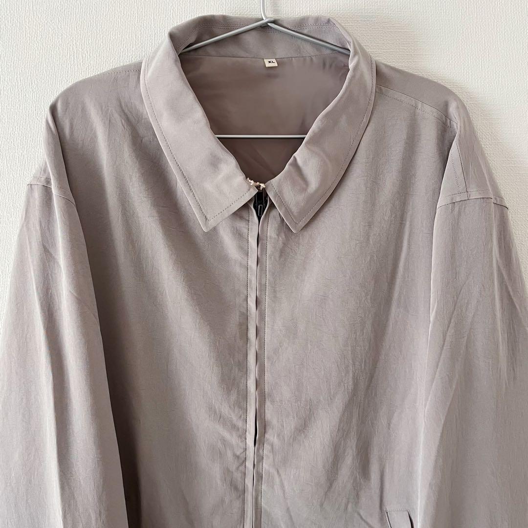 MUJI Labo トリアセート混 ジップアップ ブルゾン XL ライトベージュ
