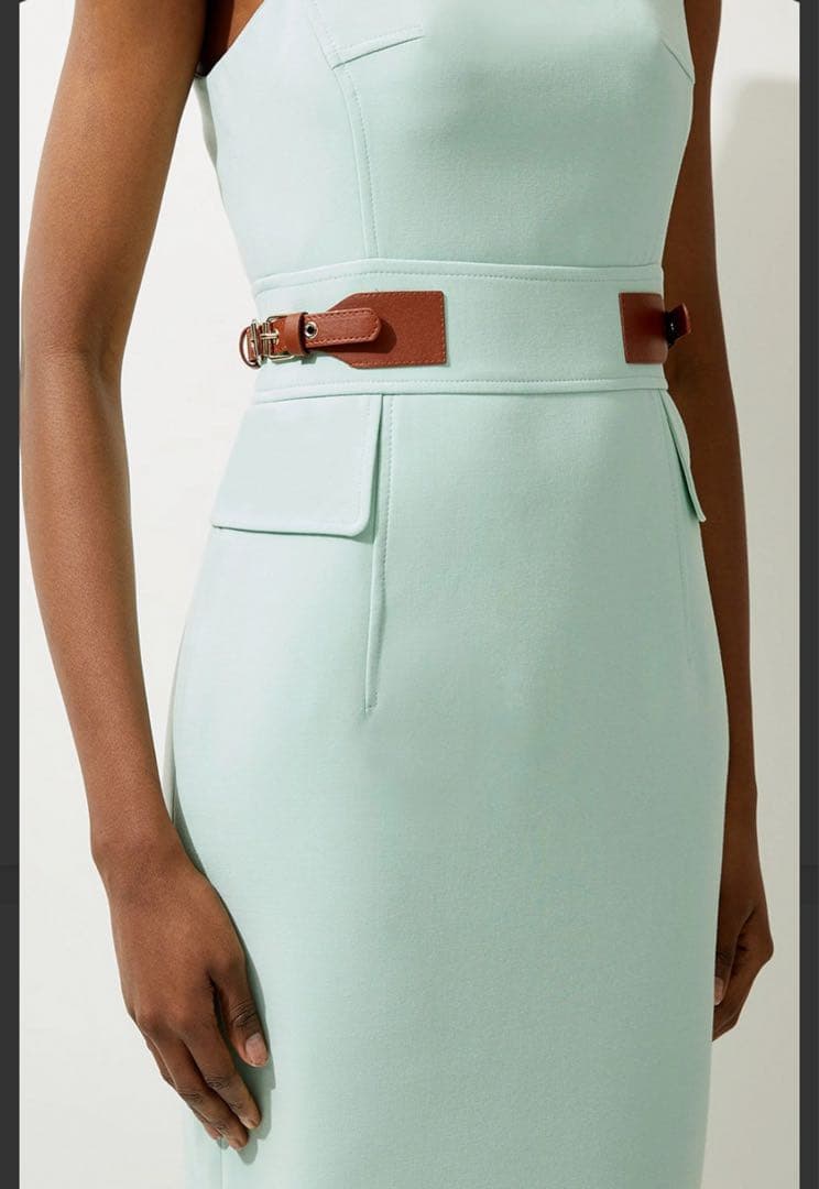 新品タグ付 Karen Millen ワンピース ミントグリーン 日本サイズM