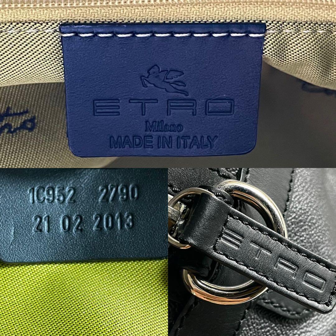 未使用品● ETRO エトロ ペイズリー柄 レザー ボストンバッグ ショルダー