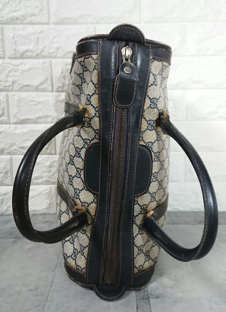 Gucci GGパターン ボストンバッグ グッチ レザー 黒