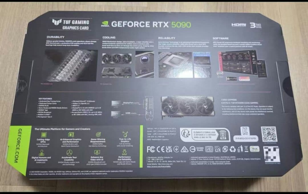 グラフィックボード・グラボ・ビデオカード ASUS TUF Gaming GeForce RTX 5090 32GB OC