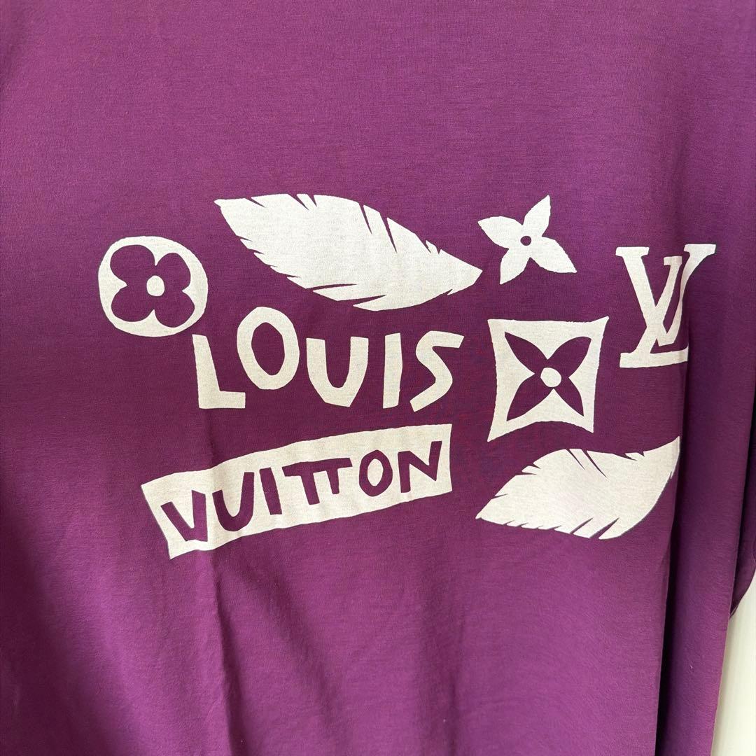 LV ルイ・ヴィトン　Tシャツ　紫　パープル　ロゴ　モノグラム