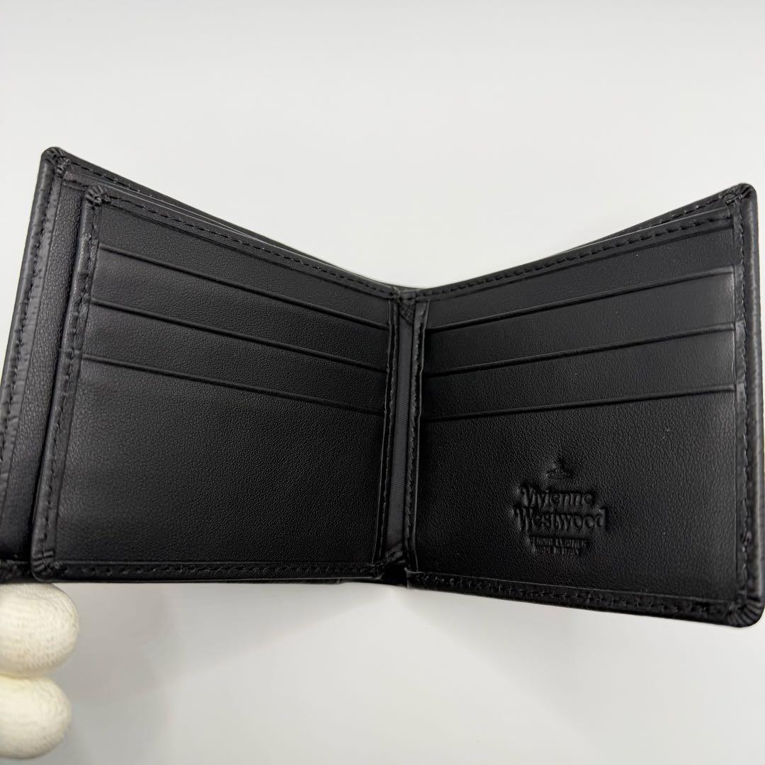 【未使用】ヴィヴィアン ウエストウッド 財布 ブラック 折り財布 レザー 黒