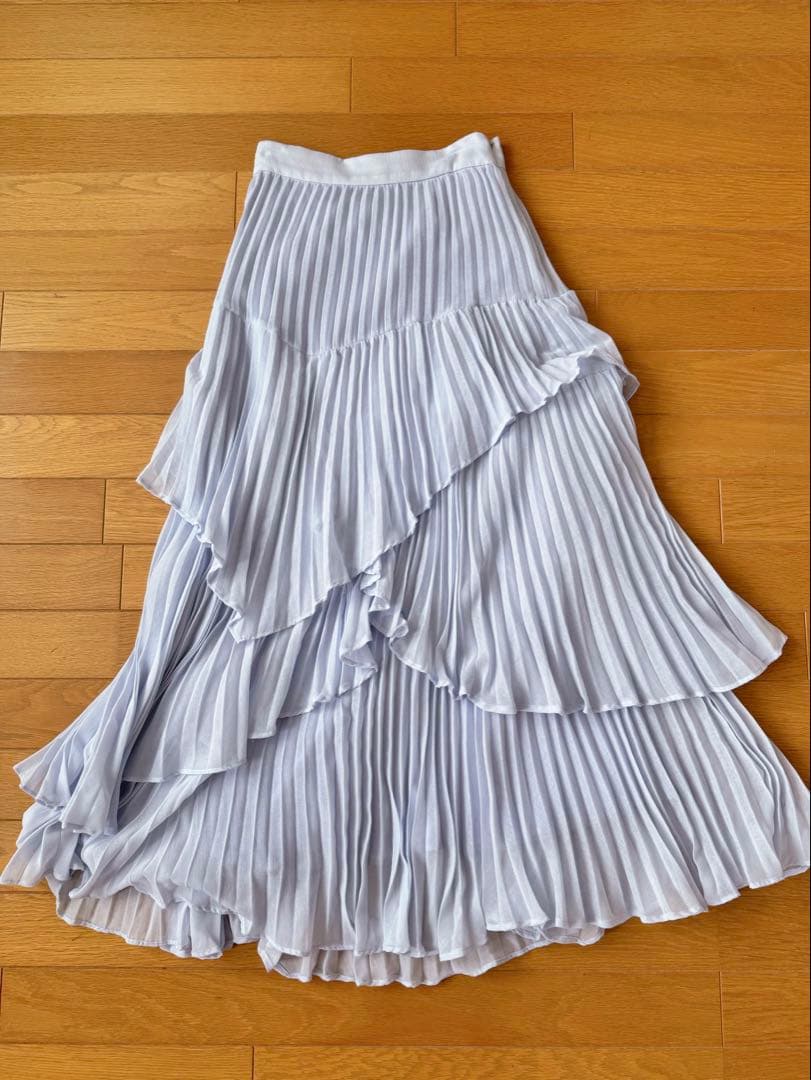snidel プリーツティアードスカート 24SS ライトブルー