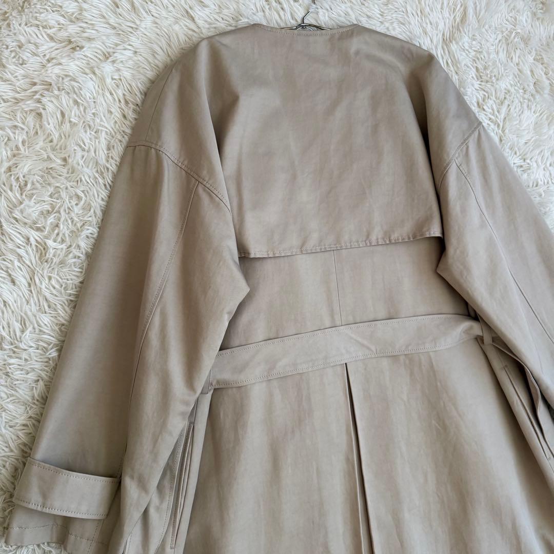 24SS Spick and Span C/Cu ノーカラートレンチコート M