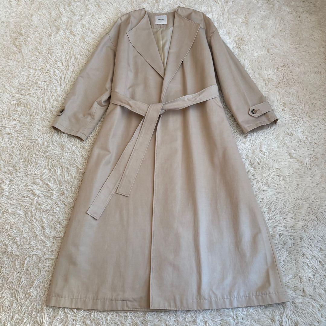 24SS Spick and Span C/Cu ノーカラートレンチコート M