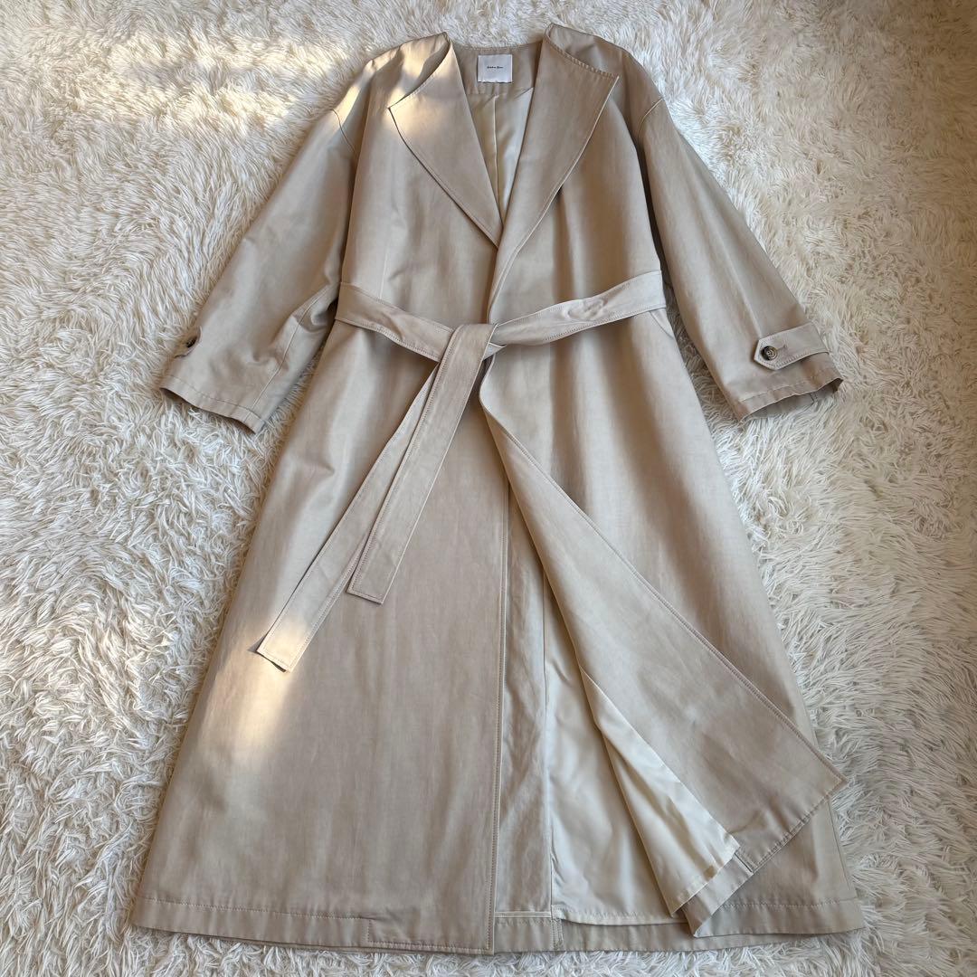 24SS Spick and Span C/Cu ノーカラートレンチコート M