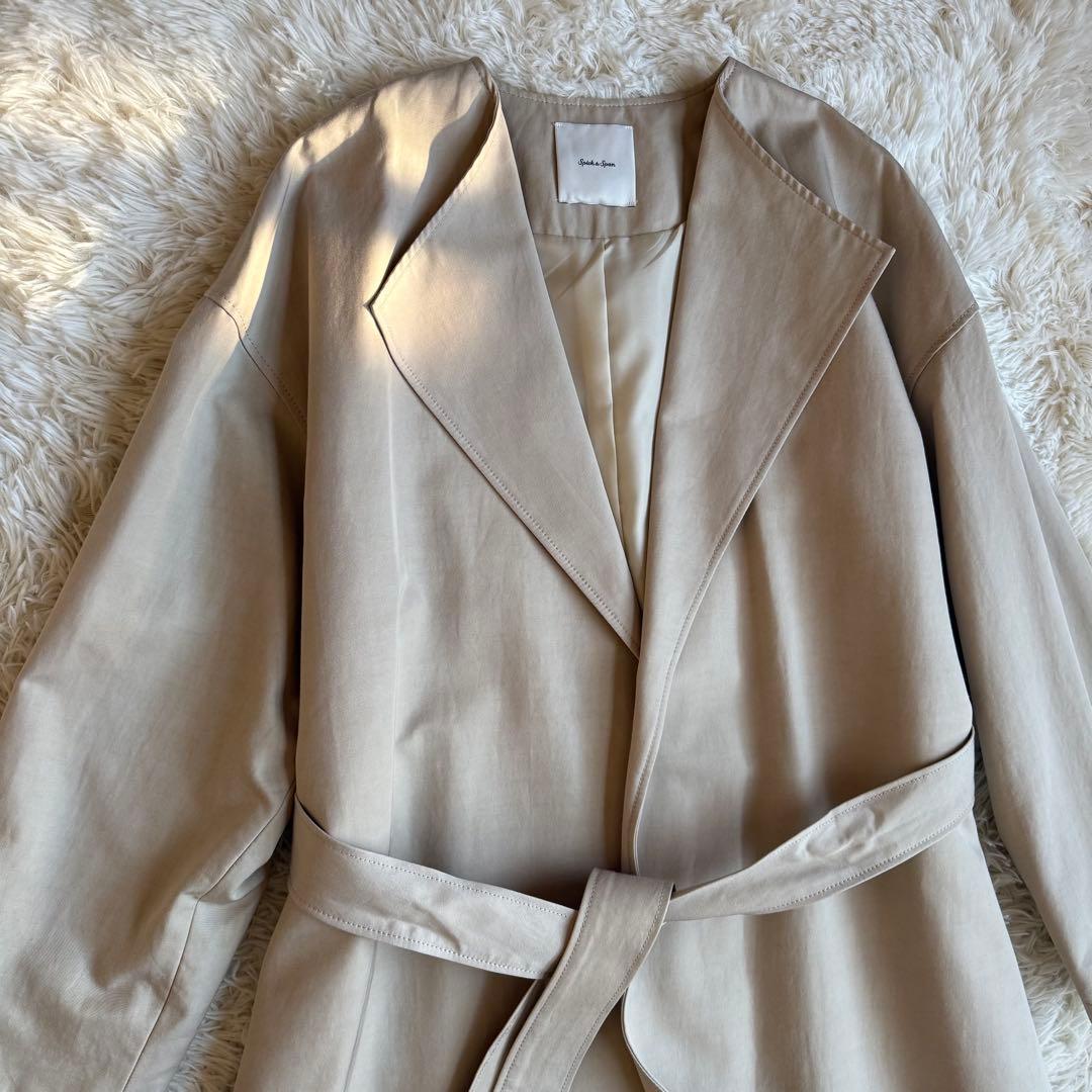 24SS Spick and Span C/Cu ノーカラートレンチコート M