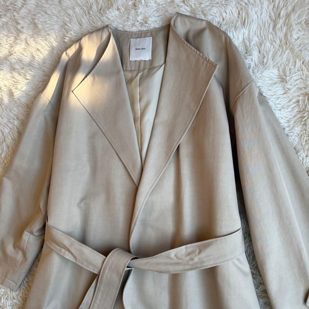 24SS Spick and Span C/Cu ノーカラートレンチコート M
