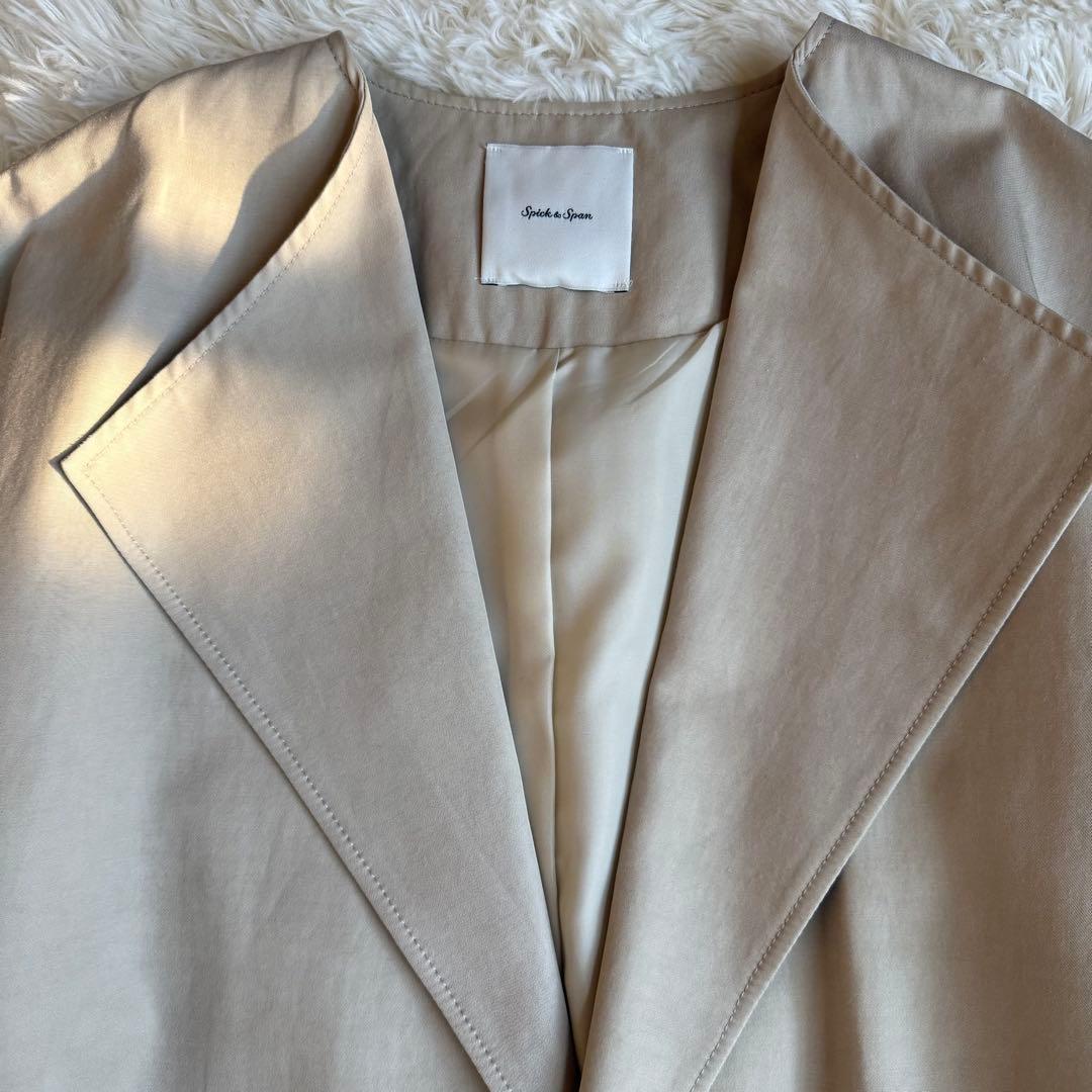 24SS Spick and Span C/Cu ノーカラートレンチコート M