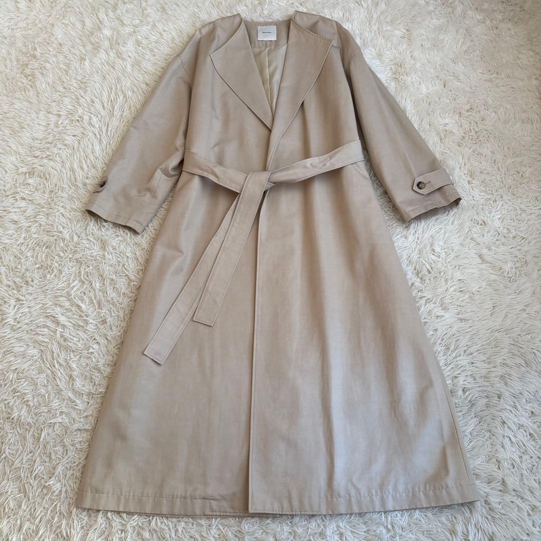 24SS Spick and Span C/Cu ノーカラートレンチコート M