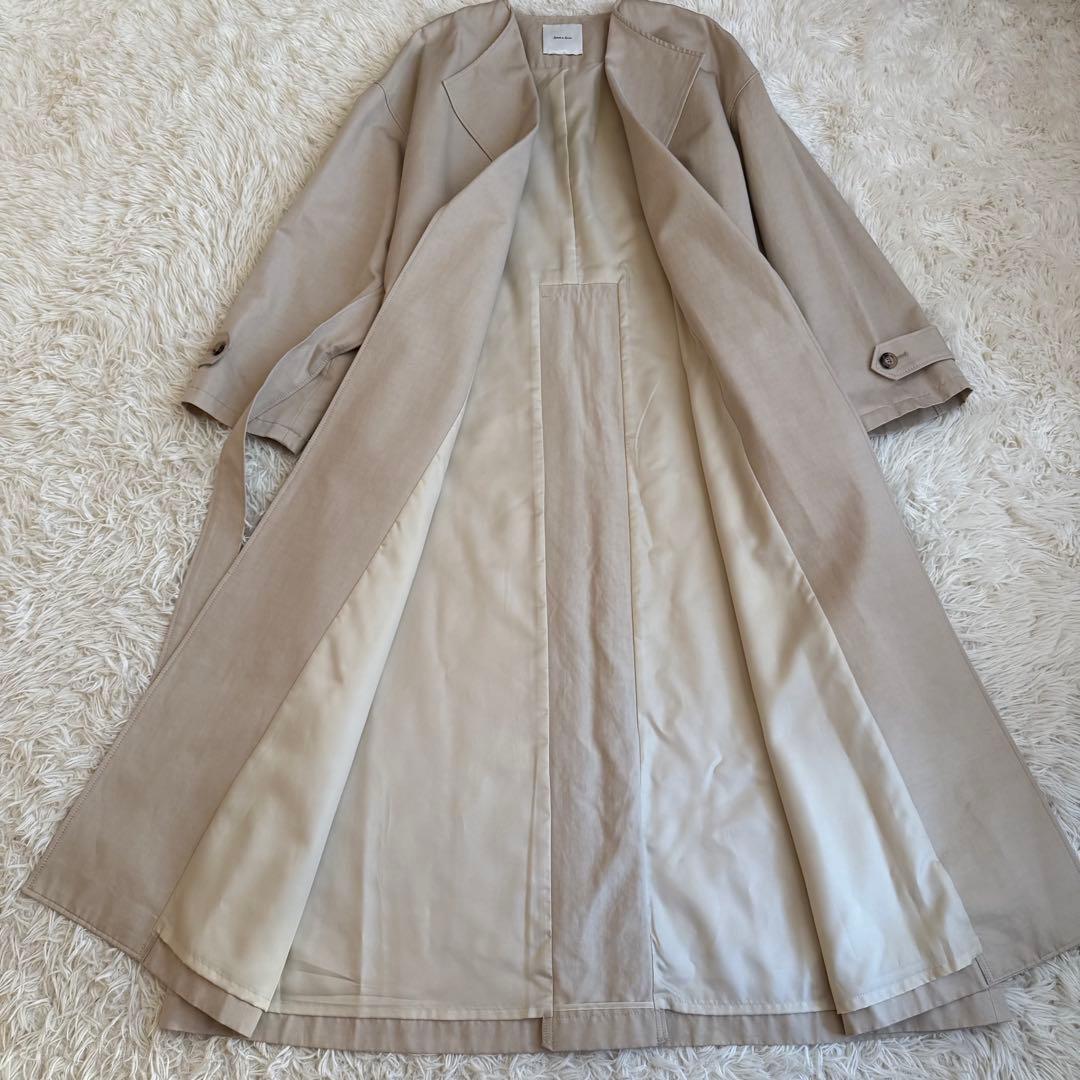 24SS Spick and Span C/Cu ノーカラートレンチコート M