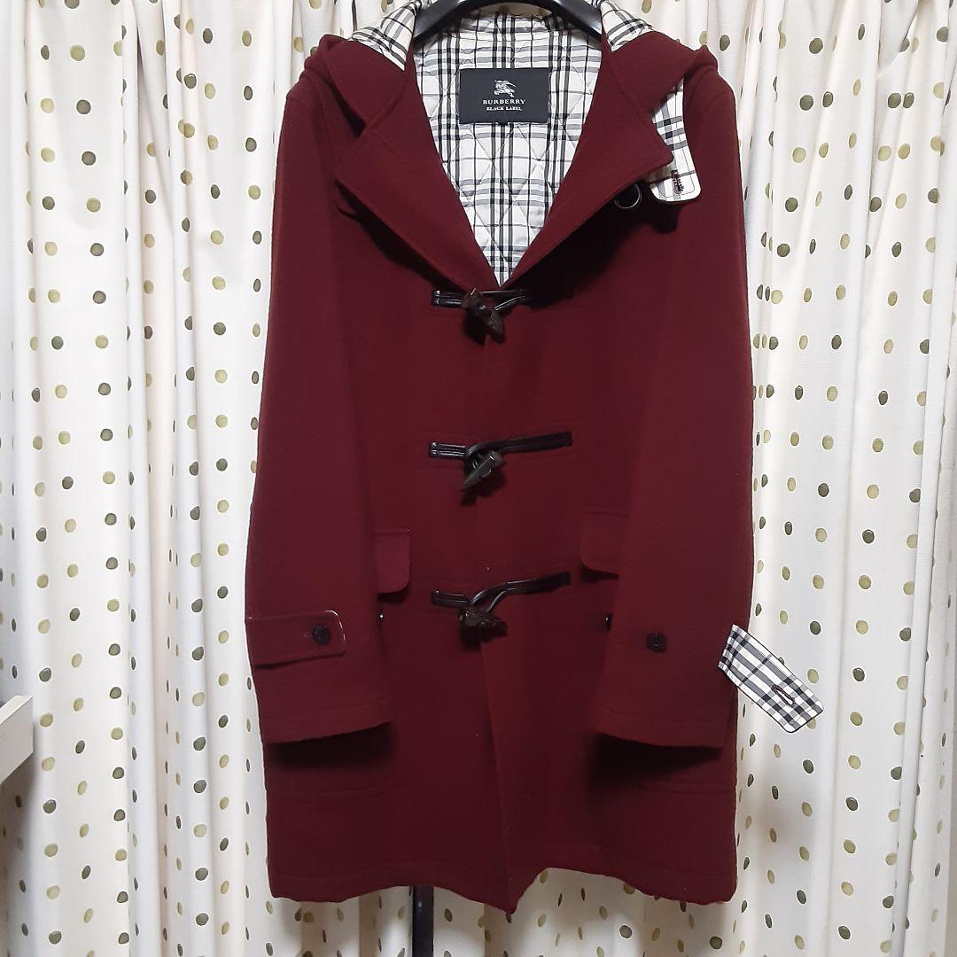 正規品 美品 woolバーバリーブラックレーベル.バーガンディ ダッフルコート