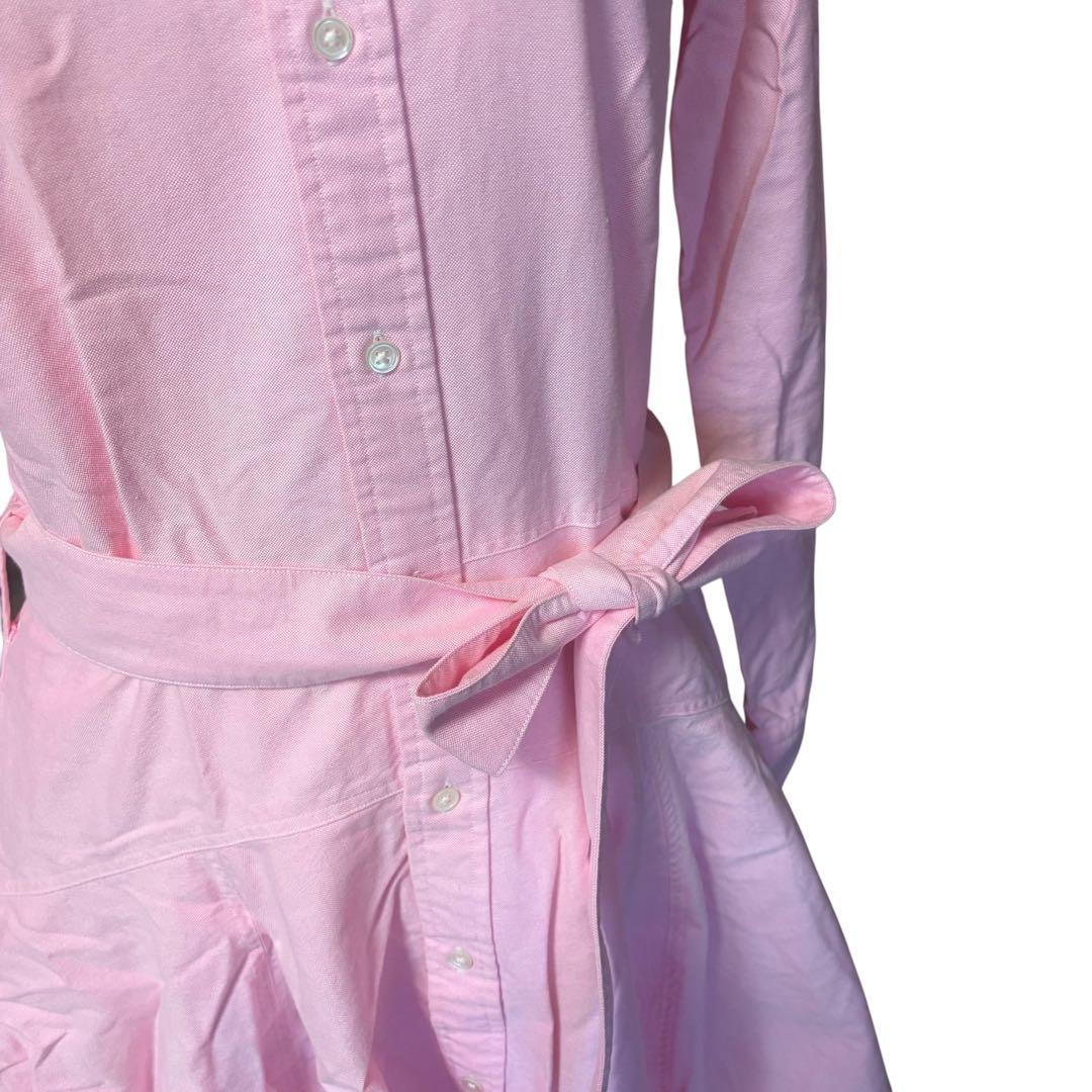 ポロラルフローレン ピンク シャツワンピース XL Aライン ベルト付き